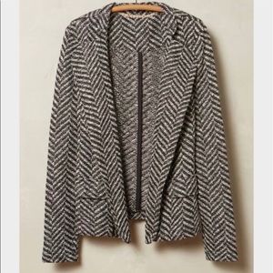 Dolan Anthropologie Herringbone Blazer Small Black